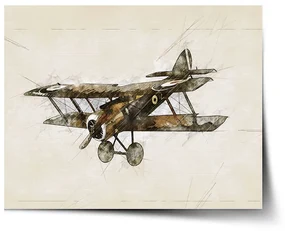 Sablio Plagát Historický dvojplošník Vintage - 60x40 cm