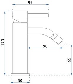 REA-B4702 - Bidetová batéria LUNGO 17 cm brúsené zlato