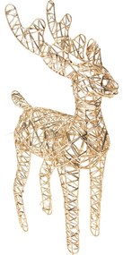 Vianočný svietiaci sob Champagne, 37 x 24 cm, 30 micro LED, na batérie, 24 cm