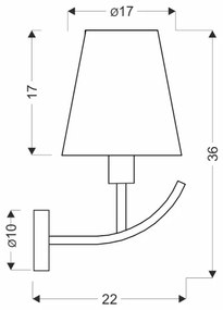 Nástenné svietidlo VITORIA 1xE14/40W/230V žltá/mosadz