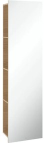 VILLEROY &amp; BOCH Subway 3.0 závesná polica so zrkadlom, regál vľavo, 450 x 300 x 1700 mm, Nordic Oak, C59600VJ