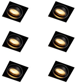 Sada 6 zapustených bodových svetiel čierna nastaviteľná bezrámiková - Oneon Honey