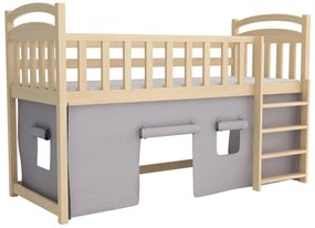 Detská vyvýšená posteľ z masívu borovice ARANKA - 200x90 cm - prírodná borovica