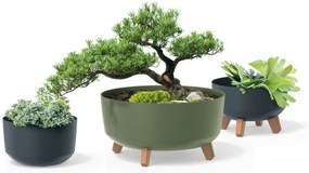 Plastový kvetináč na nožičkách DGRL240 23,8 cm - zelená
