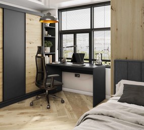 AKCIA Písací stôl NEVY 120x60 cm, čierny II. akosť