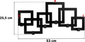 Nástenný vešiak KARDUS čierny