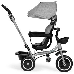 Trojkolka 2v1 otočné sedadlo a skladacia strieška - sivá ECOTOYS