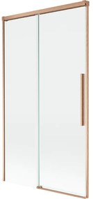 Mexen Rox, 2-krídlová posuvná vaňová zástena 100 x 150 cm, 8mm číre sklo, medený matný profil, 8C9-100-001-65-00
