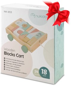 Drevená hračka na ťahanie s blokmi NK-853 Nukido