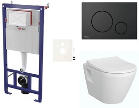 Cenovo zvýhodnený závesný WC set SAT do ľahkých stien / predstenová montáž + WC Vitra Integra SIKOSSINTRE68K