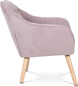 Relaxační křeslo ASPO — masiv, látka, růžová
