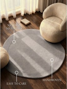 Sivý ručne tkaný okrúhly koberec s prímesou vlny ø 160 cm Kari Organic – Villeroy&amp;Boch
