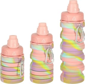 KIK Silikónová skladacia fľaša na vodu 500 ml, športová, viacfarebná