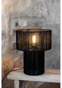 Čierna stolová lampa s tienidlom z juty (výška 38 cm) Soga – Markslöjd