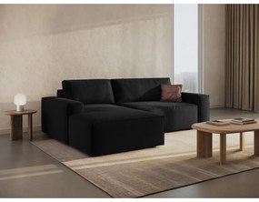 Čierna rozkladacia rohová pohovka (ľavý roh) Jodie – Micadoni Home