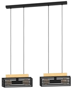 Eglo 390164 - Luster na lanku CIDRAZ 4xE27/40W/230V čierna/hnedá