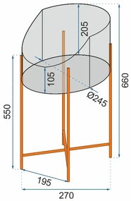 Loftový stojan na kvety 66 cm