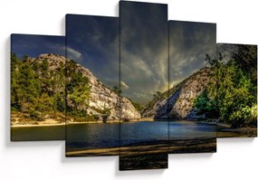 Obraz krajiny s jazerom (150x105 cm)