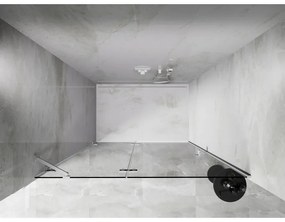 Mexen, Mexen Lunar ľavé otočné sprchové dvere 140 cm, transparentné, biele - 834-140-000-20-00-L