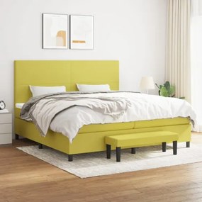 vidaXL Boxspring posteľ s matracom svetlozelená 200x200 cm látka-