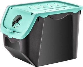 Orion Skladovací čierny box na cibuľu a zemiaky,zelené veko (12l)