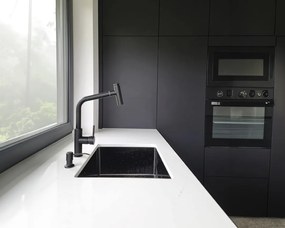 Laveo Marmara, 1-komorový nerezový drez 540x440x200 mm, grafitová, LAV-SAM_510P