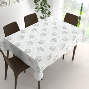 Biante Bavlnený obdĺžnikový obrus Sandra SA-089 Zelené popínavé kvety na bielom 140x180 cm
