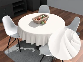 Biante Dekoračný okrúhly obrus Rongo RG-032 Krémový biely Ø 100 cm