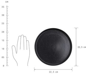 CASA NOVA Sada raňajkových tanierov 22,5 cm set 4 ks - čierna