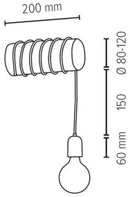 Spot-Light 6834150 - Nástenné svietidlo TRABO 1xE27/60W/230V