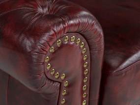 furniture-nabytek.cz - Pohovka Chesterfield Hereford 2-miestna z pravej kože, červená