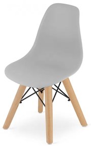 Jedálenská stolička ZUBI - sivá (hnedé nohy)