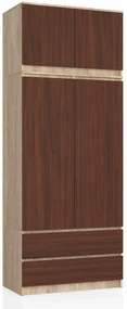 Šatníková skriňa Sagan (dub sonoma + wenge). Vlastná spoľahlivá doprava až k Vám domov. 1069561