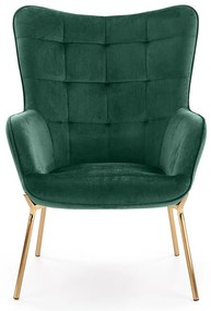 Kreslo Castel 2 zelená/zlatý