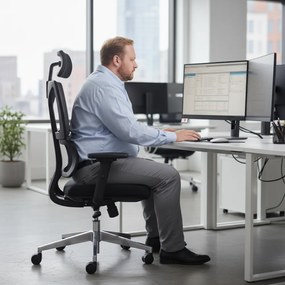 Kancelárska ergonomická stolička Neoseat CALVANI XL — čierna, nosnosť 150 kg