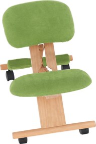 Kondela Ergonomická kľakačka, zelená/buk, GROCO