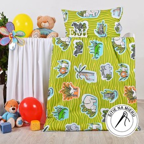 Obliečky detské Jungle zelené EMI: Detský set 90x130 + 45x65