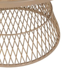 Ratanový okrúhly konferenčný stolík v prírodnej farbe ø 70 cm – Ixia