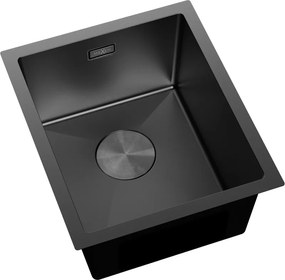 Mexen Trixo, 1-komorový nerezový drez 370 x 440 mm, čierna, 6412371000-70