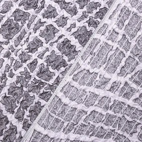 Bielastické poťahy GRAFITI NOVÉ antracit kreslo s drevenými rúčkami (š. 40 - 70 cm)