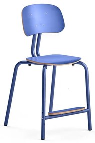 Školská stolička YNGVE, so 4 nohami, modrá, modrá, V 520 mm