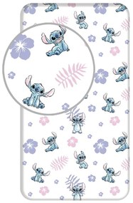 Napínacia bavlnená detská plachta na jednolôžko 90x200 cm Lilo and Stitch – Jerry Fabrics