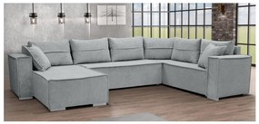 Univerzálna rohová rozkladacia sedacia súprava do tvaru U LONDON sivá