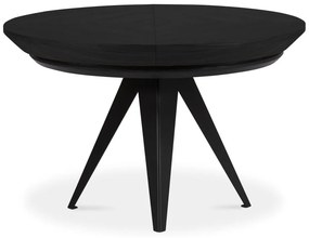 Okrúhly rozkladací jedálenský stôl s prídavnou doskou s čiernou doskou ø 120 cm Magnus – Windsor &amp; Co Sofas