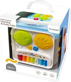 LEAN Toys Multifunkčná vzdelávacia kocka pre batoľatá so svetlami a zvukmi
