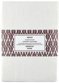 Bavlnená posteľná bielizeň Mono ecru 160x200 (2) 70x80 Merkury Home