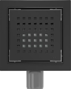 Mexen Flat-Q M08 štvorcová podlahová vpust 15 x 15 cm, čierny - 1710515