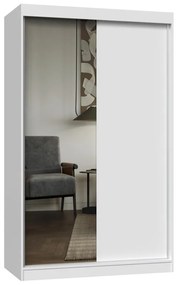 Šatníková skriňa IGA so zrkadlom 120 cm biela