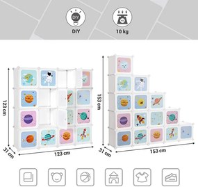 Detský regál so 16 priehradkami LPC902W