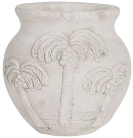 Sivý cementový kvetináč Palmy - Ø 15*14 cm